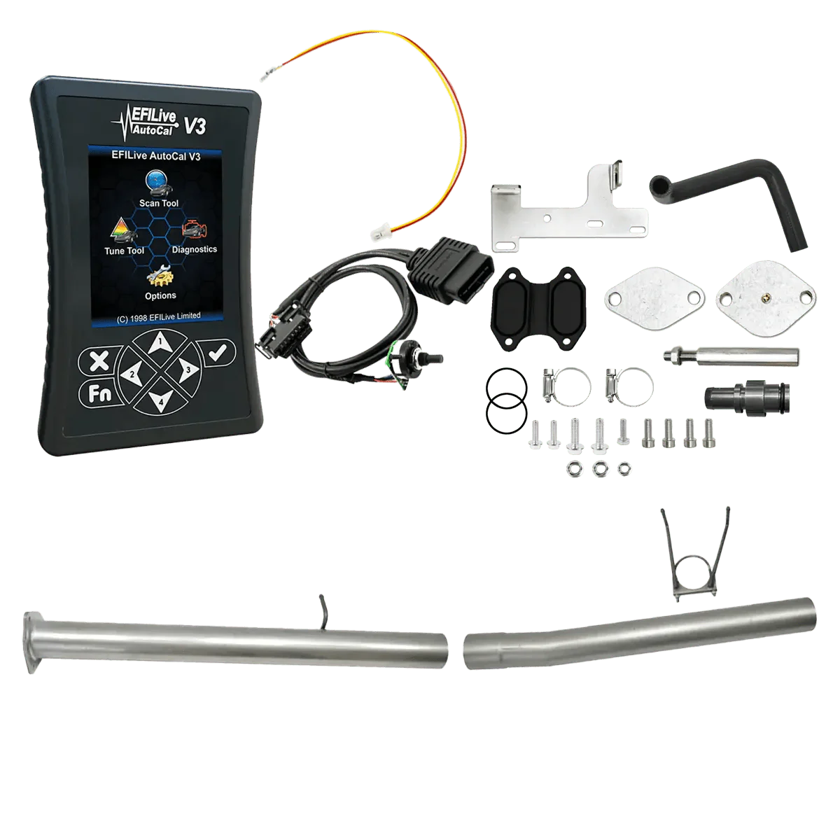 Tuner Depot All-in-one Kit 2018 6.7L RAM Cummins (CME) / 4-inch Stainless Steel Delete Pipe Ram Cummins 6.7L All-in-One DPF/DEF/EGR Delete Kit (2013-2021)